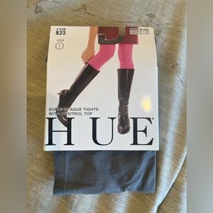 NWT Hue Super Opague Gray Tights with Top Control